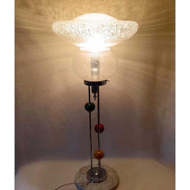 Metal Large Murano Glass Floor Lamp from Mazzega, 1960s For Sale - Image 7 of 12