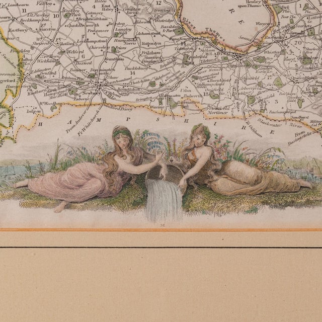 1850's Antique Berkshire Map For Sale - Image 12 of 12