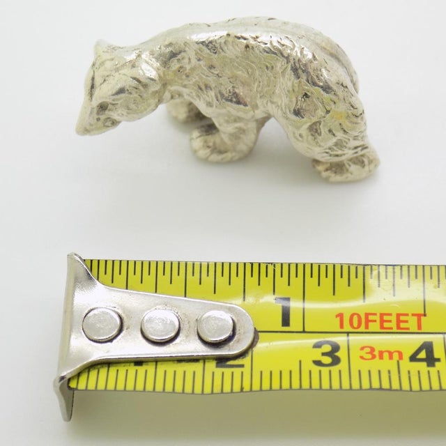 Vintage Italian Handmade Silver Polar Bear Figurine Sculpture, Milan, Italy, 1970s For Sale - Image 11 of 12