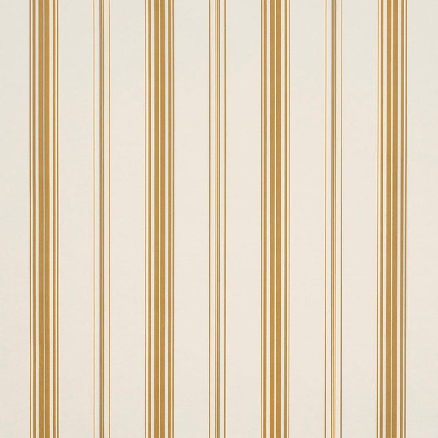 Schumacher Coco Stripe Wallcovering In Marigold For Sale