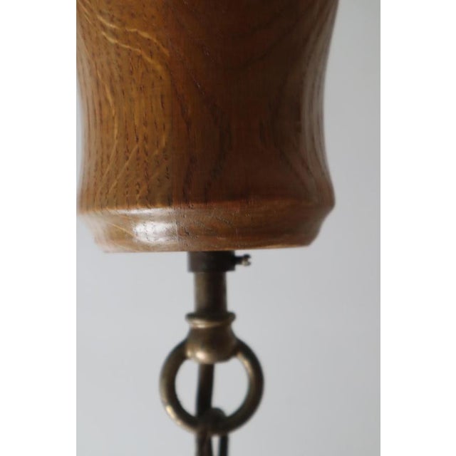 Cone-Shaped Hanging Lamp in Murano Glass and Oak, 1970s For Sale - Image 16 of 18