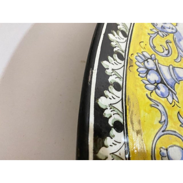 Blue Large 20th Century Ceramic Dish in Yellow and Blue from C.Lombardo, Italy, 1960s For Sale - Image 8 of 14