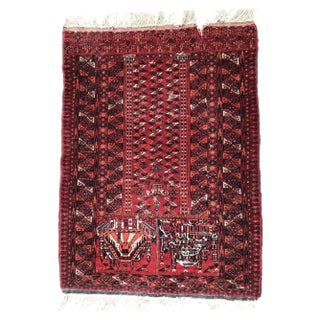 Antique Turkmen Afghan Prayer Rug For Sale