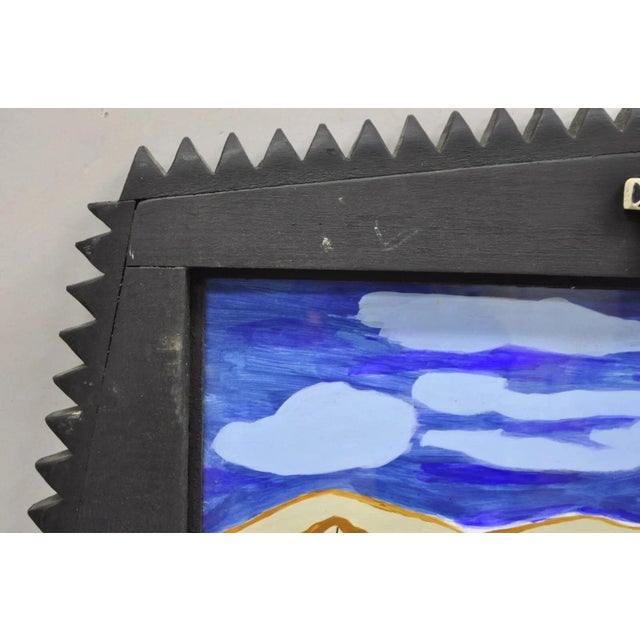 Bill & Geraldine Nelson “Old Southwest” Black Sheep Painting Carved Wood Frame For Sale In Philadelphia - Image 6 of 11