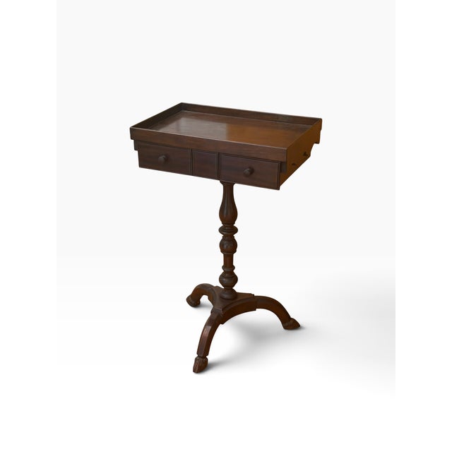 Traditional Antique Regency Style Hoof Foot Mahogany Side Table For Sale - Image 3 of 6