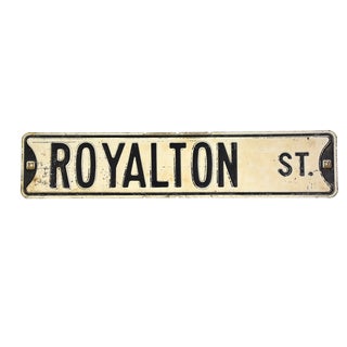 Vintage White Enamel Street Sign For Sale