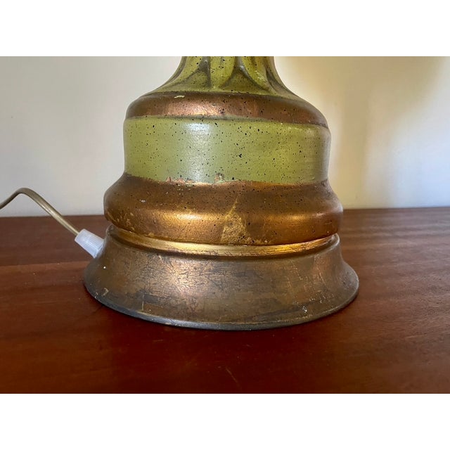 Large Bronze-Green Ceramic Lamp, 1950s For Sale - Image 17 of 18