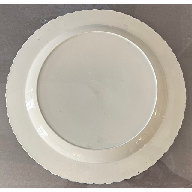 Antique Early 19th Century English Georgian Pearlware Creamware Blue Feather or Shell Edge Dinner Plates - Set of 5 For Sale - Image 15 of 16