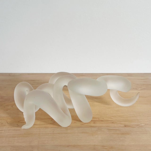 Mid-Century Sculptural Frosted Glass Paperweight / Object d'Art by Friable Studios For Sale In Los Angeles - Image 6 of 8