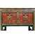 Asian Tibetan Style Floral Graphic Red Green Yellow Console Credenza Table For Sale - Image 11 of 11