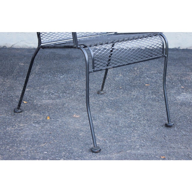 Vintage Wrought Iron Pair Of Patio Armchairs Chairs For Sale - Image 12 of 18