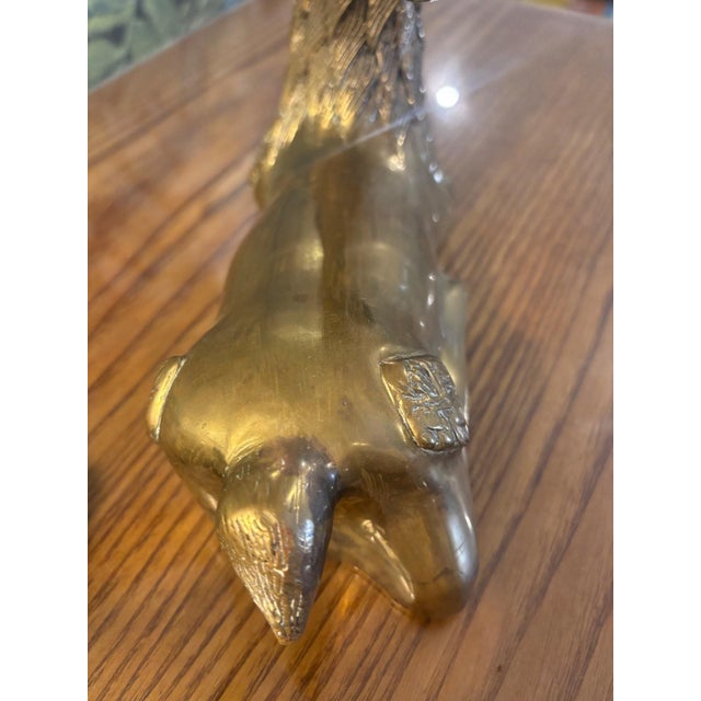Metal Two-Tone Brass Reclining Deers, 1960s, Set of 2 For Sale - Image 7 of 12