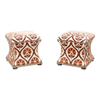 Hickory Chair Charles Hassocks Ottomans - Pair For Sale