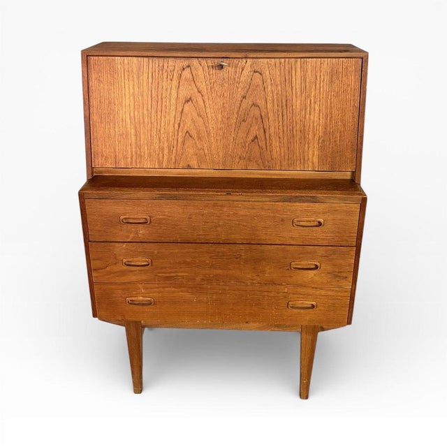Mid-Century Modern Danish Compact Teak Writing Bureau, 1960s For Sale - Image 4 of 8