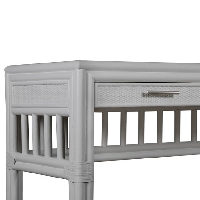Wood Colony Desk, Light Gray For Sale - Image 7 of 9