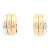 Late 20th Century Tri Colored 14k Hugger Style Earrings With Diamonds, A Pair For Sale