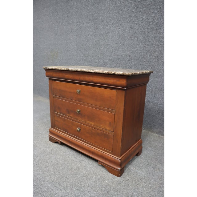 Late 20th Century Durham Furniture Cherry Louis Philippe Style Nightstand For Sale - Image 5 of 13