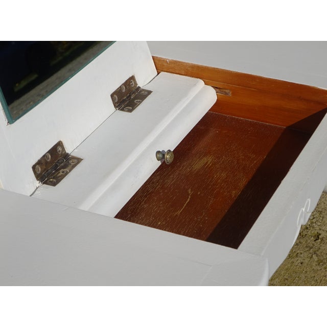 Wood Small White and Gray Dressing Table For Sale - Image 7 of 18