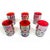 Exceptional set of six vintage Westmoreland Glass Company ruby carnival glass tumblers featuring the sought-after “Old...
