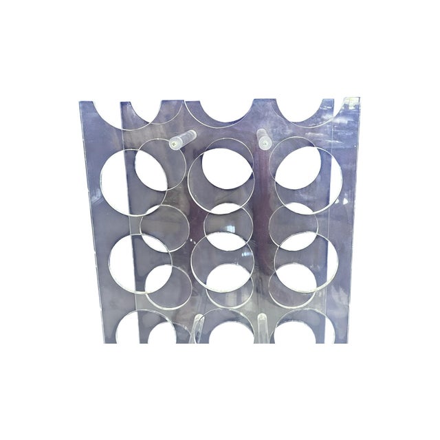 Vintage Acrylic Modular Lucite Floor Wine Rack, 21 Bottles For Sale - Image 4 of 7