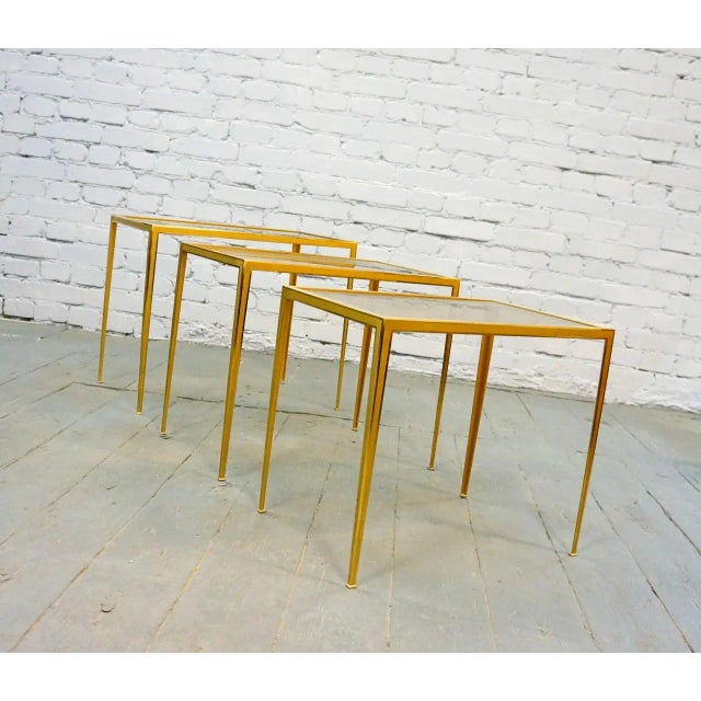 Mid-Century German Brass Coffee Tables from Vereinigte Werkstätten, 1960s, Set of 3 For Sale - Image 6 of 10