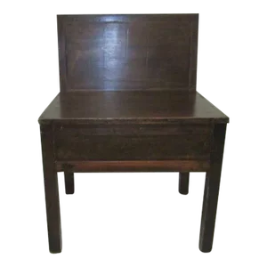 1970s Antique Asian Altar Wood Chair with 3 Drawers
