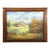 Signed B. Feucht Alpine Mountain Cabin Landscape Painting, Wood Frame For Sale