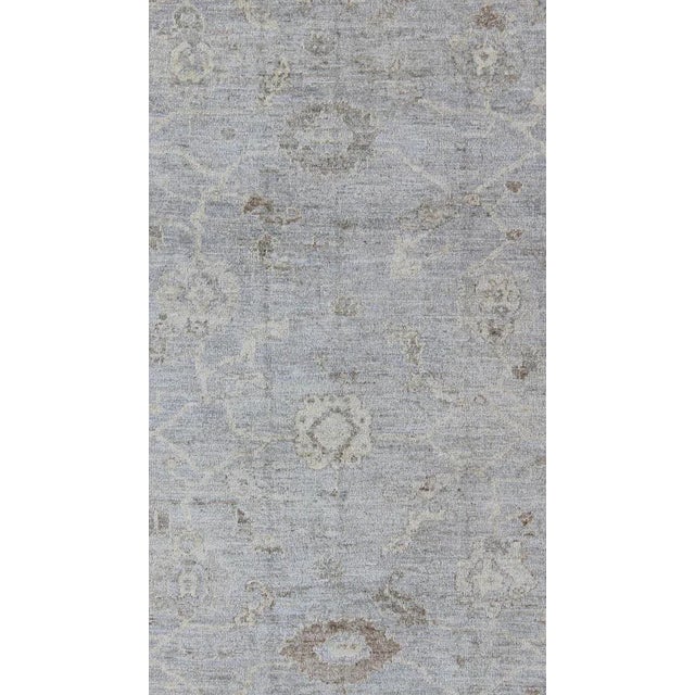 Shades of Light Blue, Silver and Taupe. Gallery Angora oushak rug from Turkey, rug , country of origin / type: Turkey /...