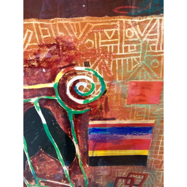 Terence La Noue, Huge Abstract Modernist "August Series" Mixed Media Monotype Colorful Painting, 1990 For Sale - Image 10 of 12