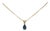 London Blue Topaz Solitaire Pendant in Solid 14k Gold - Pear, 6x4mm For Sale