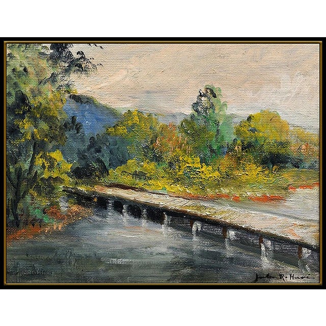 Message us to inquire about custom framing options! (Included for free with every purchase) The artwork here, "Bridge Over...