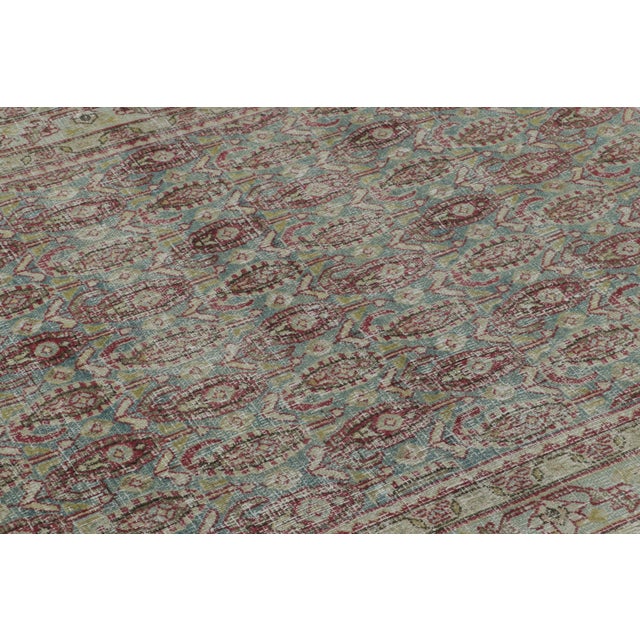 Traditional Vintage Turkish Rug With Aqua Field & Crimson Paisley Design - Rug & Kilim For Sale - Image 3 of 9