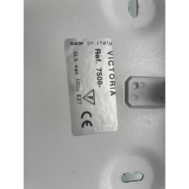 1990s Modern Italian Brass & Opal Glass Wall Sconces by Victoria - a Pair For Sale - Image 6 of 6