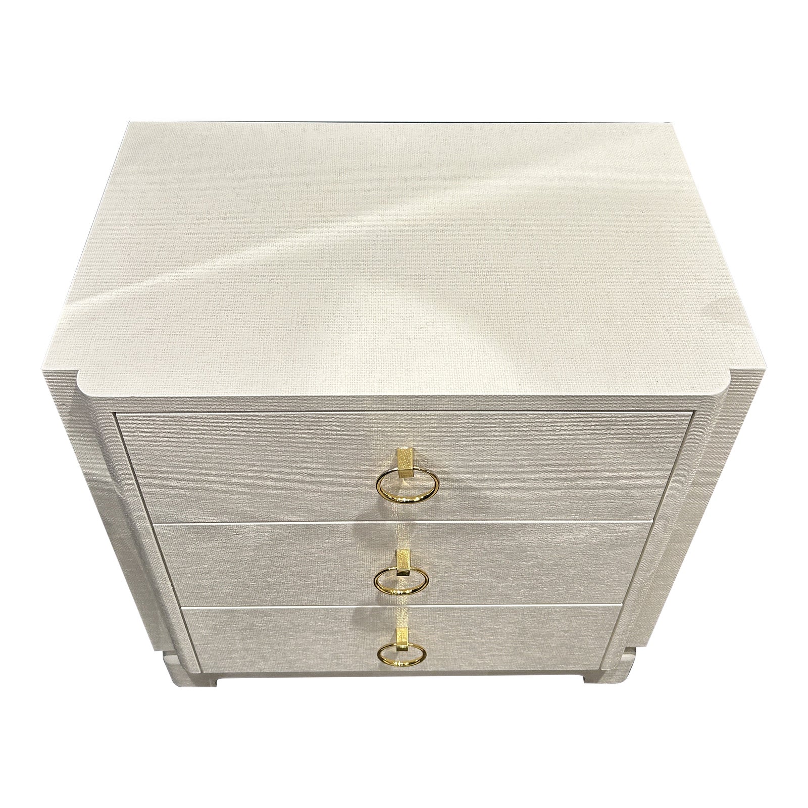 Bungalow 5 Pavel White Lacquered Grasscloth Nightstand Chairish