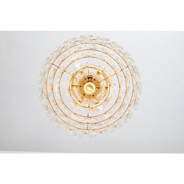 1970s Large Chandelier in Brass and Crystal Glass attributed to Kinkeldey, Germany, 1970s For Sale - Image 5 of 10