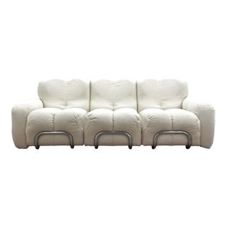 1970s Italian Space Age Style Reupholstered Sofa For Sale