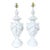 Mid 20th Century Large Hollywood Regency Neoclassical White Lacquered Draped Urn Lamps - a Pair For Sale