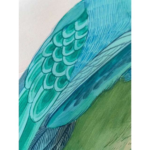 Allison Cosmos “Feather Let Me Go” Parrot Painting Art by Allison Cosmos For Sale - Image 4 of 5