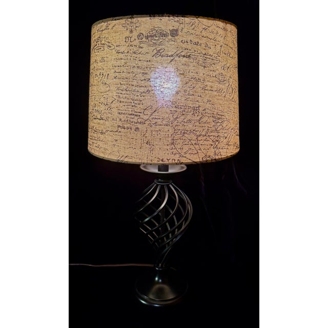 Bronze Spiral Metal Base Table Lamp For Sale - Image 8 of 12