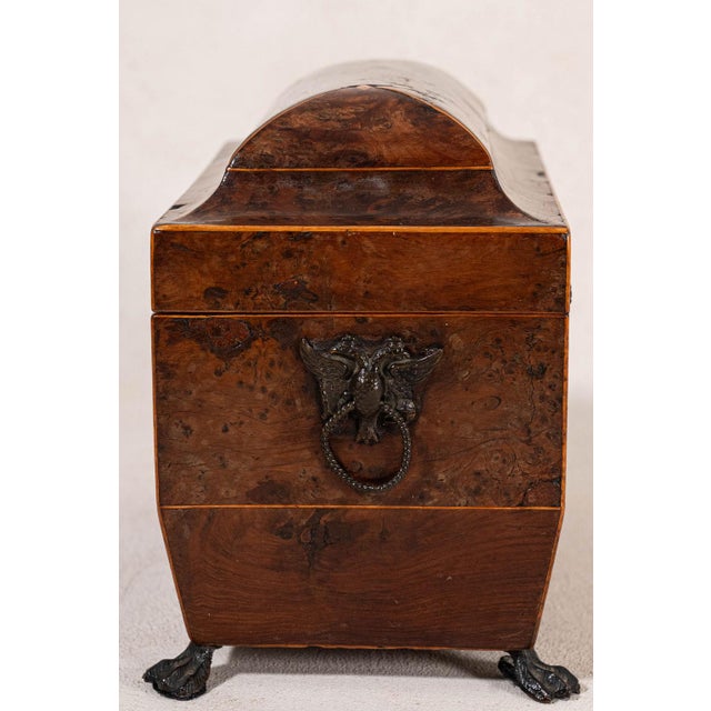 Traditional Regency Burl Yew Tea Caddy (C. 1820) For Sale - Image 3 of 10