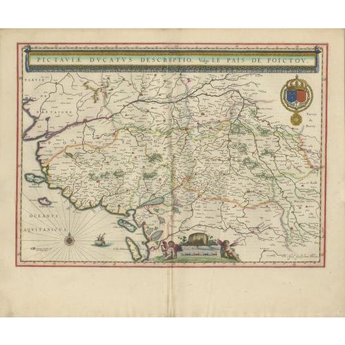Antique Blaeu Map of Poitou, 1642 For Sale - Image 12 of 12