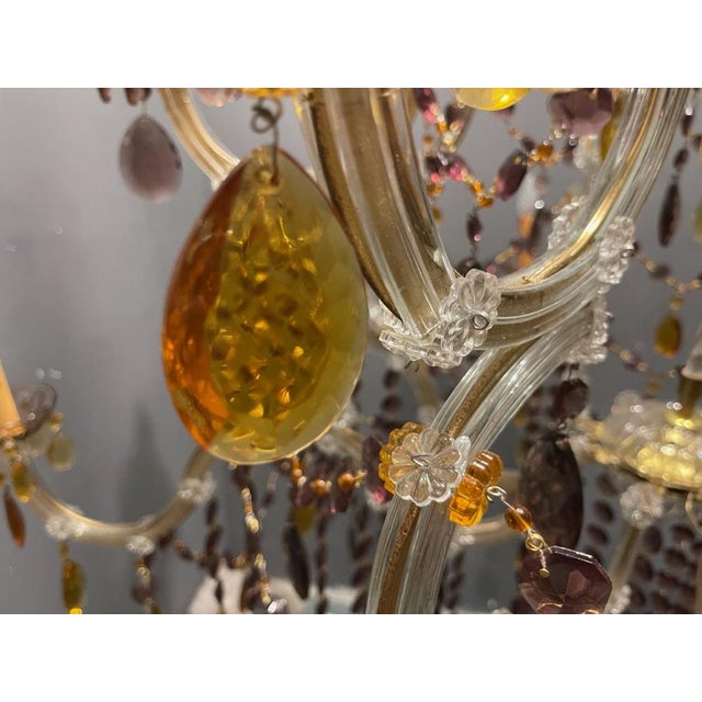 Large Murano Crystal Chandelier, 1960s For Sale - Image 14 of 18