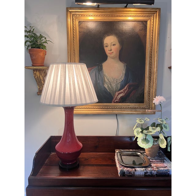 1970s 1970s MCM Oxblood Colored Lamp For Sale - Image 5 of 5