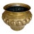 Italian Hammered Brass Scalloped Jardinière Planter For Sale
