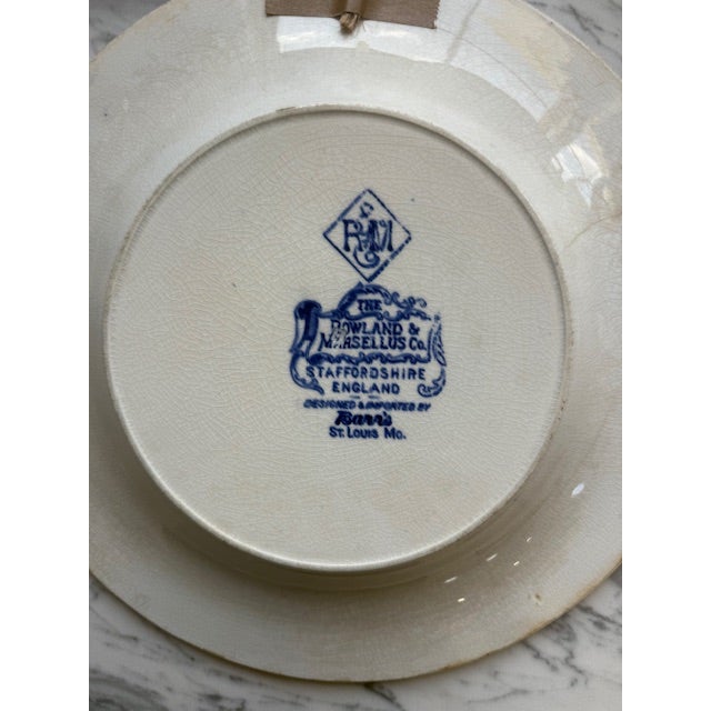 Early 20th Century Antique St. Louis Missouri Souvenir Blue Plate For Sale - Image 5 of 7