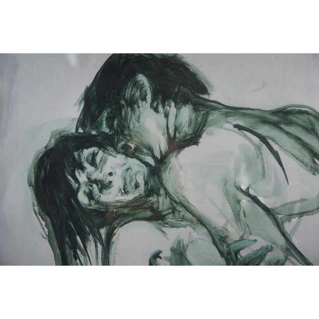 Lovers" Oil on Silver Paper Painting | Chairish