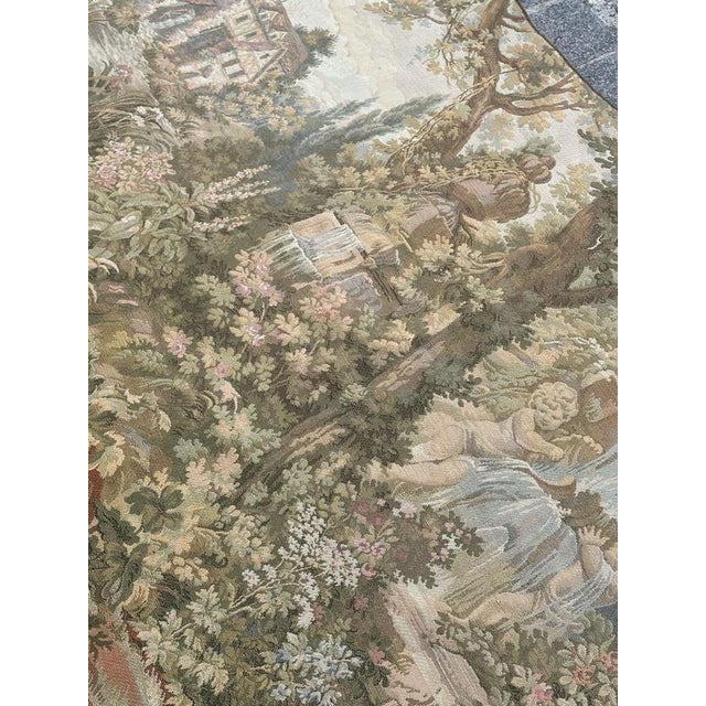 Vintage Aubusson Style Jacquard Tapestry, 1980s For Sale - Image 15 of 18