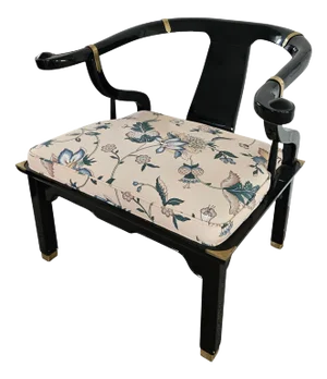 Vintage Century Furniture Armchair Chinoiserie Black Lacquer Living Room Chair