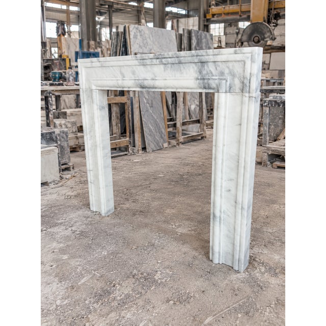 Handcrafted Ziarat White Marble Fireplace Surround – Afghan Stone For Sale - Image 9 of 9