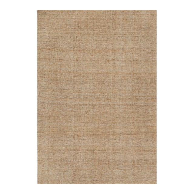 Rug & Kilim’s Contemporary Jute Kilim in Beige-Brown -13'x19' For Sale